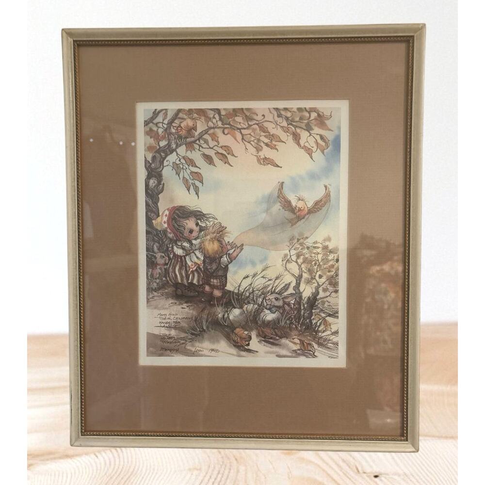 Vtg 1981 Jody Bergsma "Moms Hold Their Childrens Hands" Signed Lithograph #4500